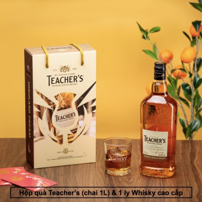 Rượu Teacher's Highland Cream 1L - Hộp Quà Tết 2022