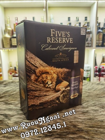 Rượu Vang Bịch Fives Reserve 3L